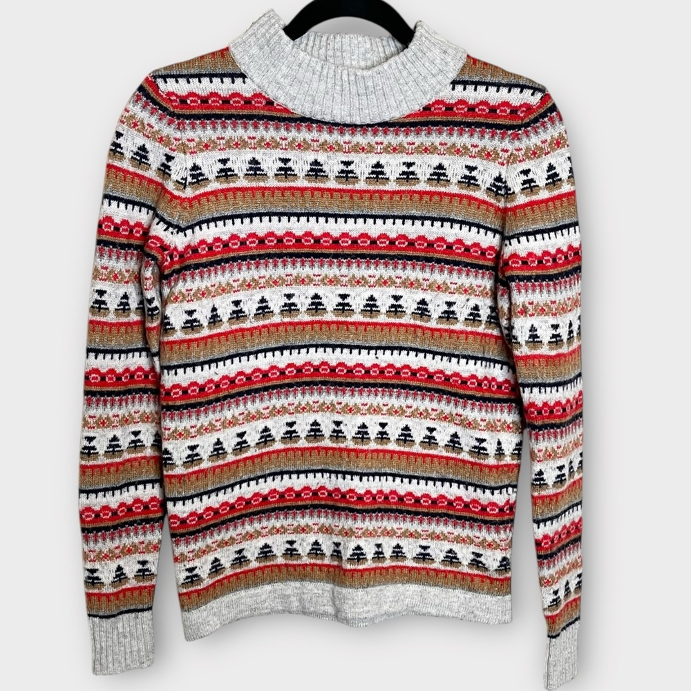 J. Crew Multicolor Striped Turtleneck Sweater